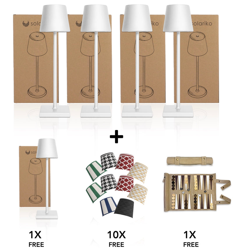4 Lamps + 1 FREE Lamp + 10 FREE FunCovers ™ + 1 FREE Backgammon