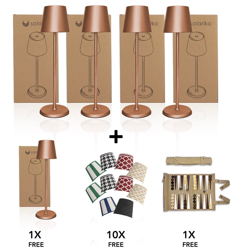 4 Lamps + 1 FREE Lamp + 10 FREE FunCovers ™ + 1 FREE Backgammon