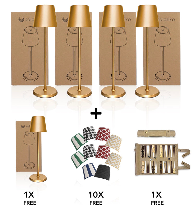 4 Lamps + 1 FREE Lamp + 10 FREE FunCovers ™ + 1 FREE Backgammon