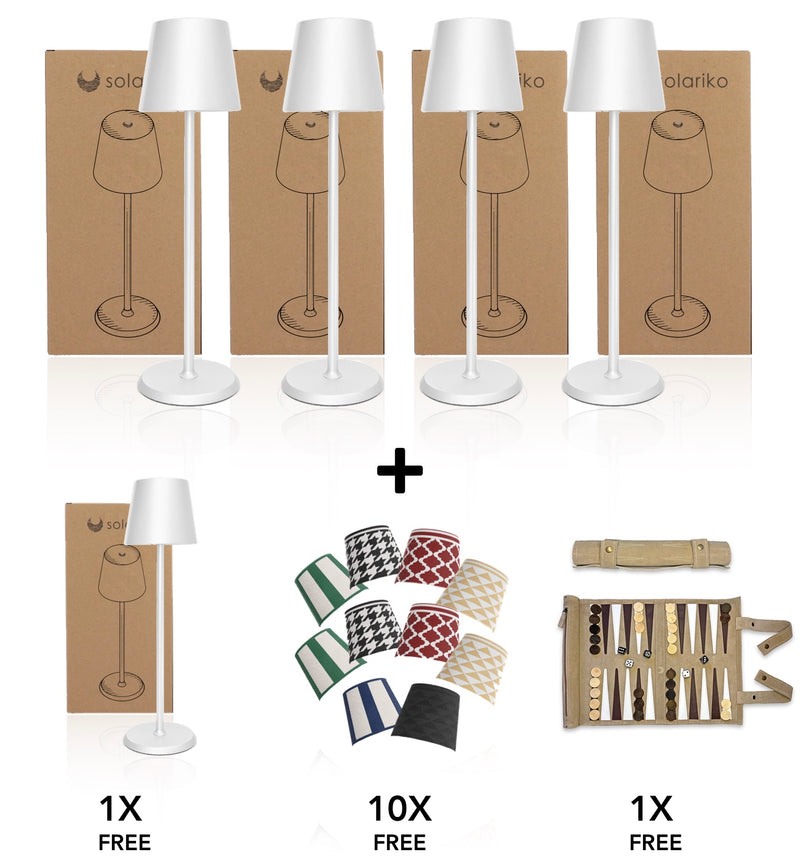4 Lamps + 1 FREE Lamp + 10 FREE FunCovers ™ + 1 FREE Backgammon