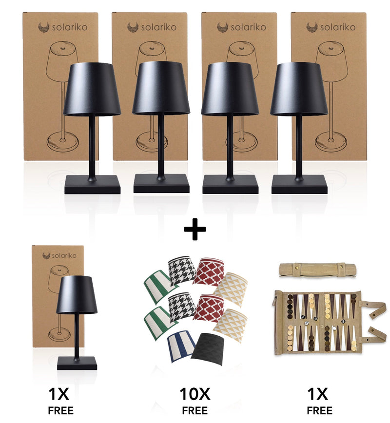 4 Lamps + 1 FREE Lamp + 10 FREE FunCovers ™ + 1 FREE Backgammon